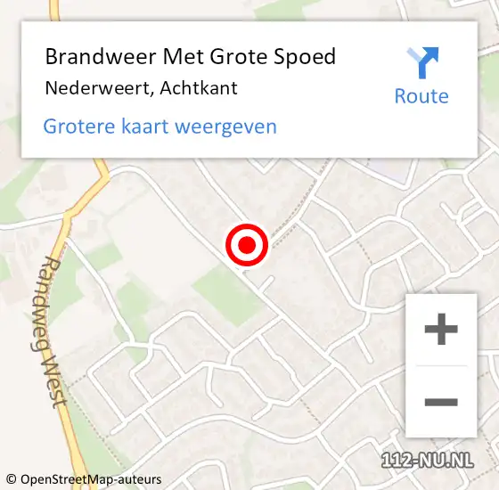 Locatie op kaart van de 112 melding: Brandweer Met Grote Spoed Naar Nederweert, Achtkant op 3 juli 2017 10:49