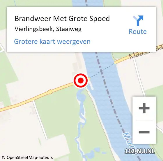 Locatie op kaart van de 112 melding: Brandweer Met Grote Spoed Naar Vierlingsbeek, Staaiweg op 3 juli 2017 11:57