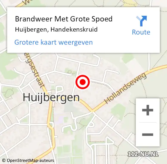 Locatie op kaart van de 112 melding: Brandweer Met Grote Spoed Naar Huijbergen, Handekenskruid op 25 januari 2014 20:45