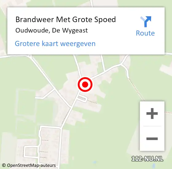 Locatie op kaart van de 112 melding: Brandweer Met Grote Spoed Naar Oudwoude, De Wygeast op 3 juli 2017 13:54