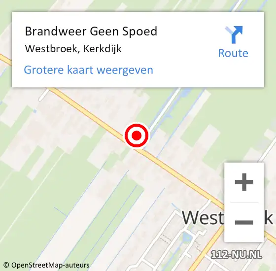 Locatie op kaart van de 112 melding: Brandweer Geen Spoed Naar Westbroek, Kerkdijk op 3 juli 2017 14:03