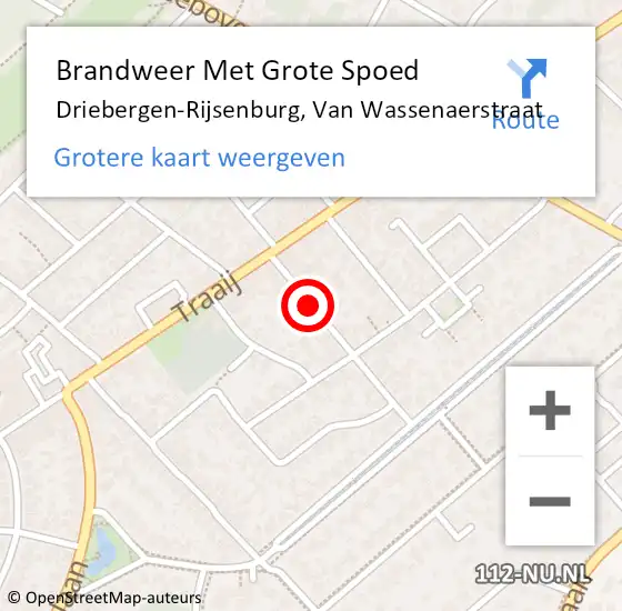 Locatie op kaart van de 112 melding: Brandweer Met Grote Spoed Naar Driebergen-Rijsenburg, Van Wassenaerstraat op 3 juli 2017 14:19