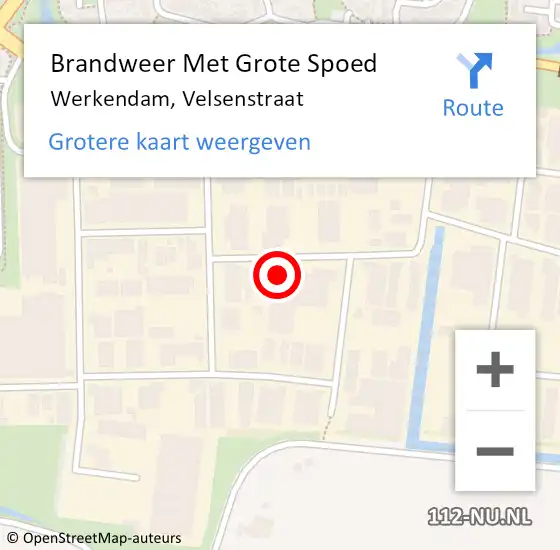 Locatie op kaart van de 112 melding: Brandweer Met Grote Spoed Naar Werkendam, Velsenstraat op 3 juli 2017 14:26