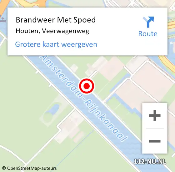 Locatie op kaart van de 112 melding: Brandweer Met Spoed Naar Houten, Veerwagenweg op 3 juli 2017 14:47