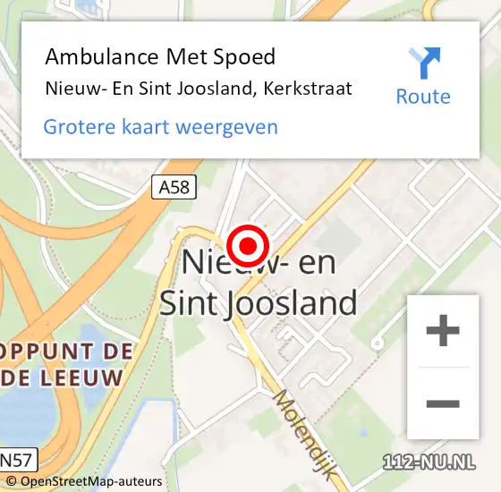 Locatie op kaart van de 112 melding: Ambulance Met Spoed Naar Nieuw- En Sint Joosland, Kerkstraat op 3 juli 2017 15:13