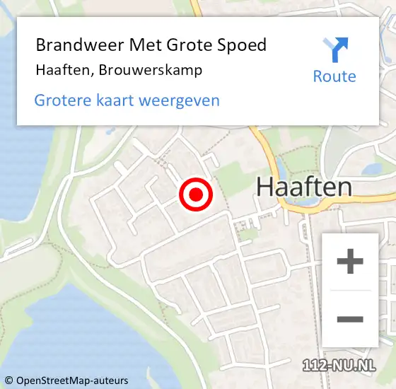 Locatie op kaart van de 112 melding: Brandweer Met Grote Spoed Naar Haaften, Brouwerskamp op 3 juli 2017 15:14