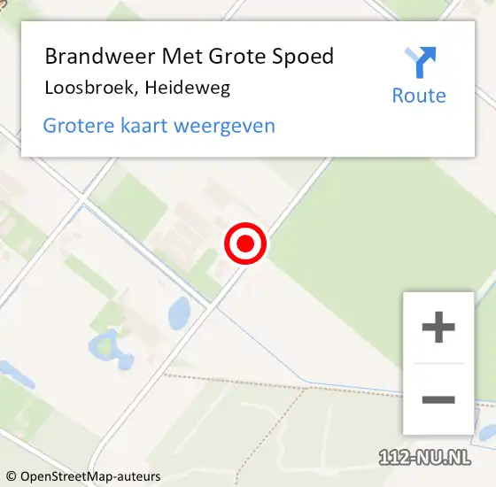 Locatie op kaart van de 112 melding: Brandweer Met Grote Spoed Naar Loosbroek, Heideweg op 3 juli 2017 15:34