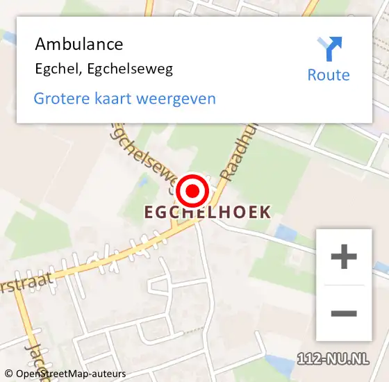 Locatie op kaart van de 112 melding: Ambulance Egchel, Egchelseweg op 25 januari 2014 21:04