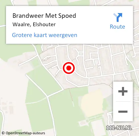 Locatie op kaart van de 112 melding: Brandweer Met Spoed Naar Waalre, Elshouter op 3 juli 2017 16:21