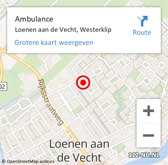 Locatie op kaart van de 112 melding: Ambulance Loenen aan de Vecht, Westerklip op 3 juli 2017 17:13