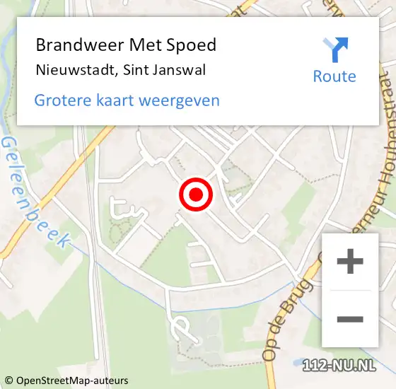 Locatie op kaart van de 112 melding: Brandweer Met Spoed Naar Nieuwstadt, Sint Janswal op 3 juli 2017 17:16