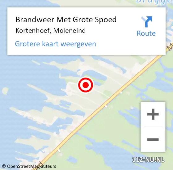 Locatie op kaart van de 112 melding: Brandweer Met Grote Spoed Naar Kortenhoef, Moleneind op 3 juli 2017 18:03