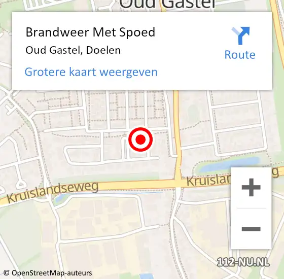 Locatie op kaart van de 112 melding: Brandweer Met Spoed Naar Oud Gastel, Doelen op 3 juli 2017 18:06