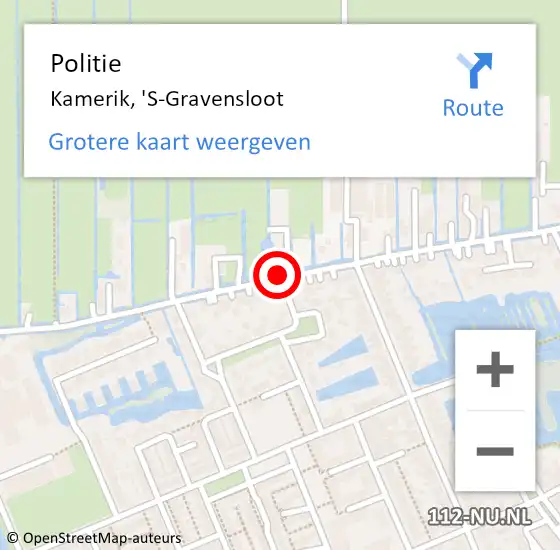 Locatie op kaart van de 112 melding: Politie Kamerik, 's-Gravensloot op 3 juli 2017 18:11