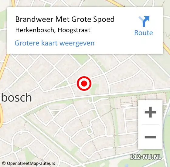 Locatie op kaart van de 112 melding: Brandweer Met Grote Spoed Naar Herkenbosch, Hoogstraat op 3 juli 2017 18:15