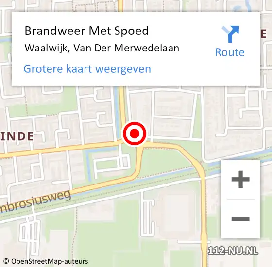 Locatie op kaart van de 112 melding: Brandweer Met Spoed Naar Waalwijk, Van Der Merwedelaan op 3 juli 2017 18:55