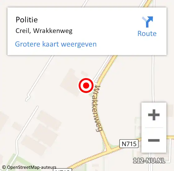 Locatie op kaart van de 112 melding: Politie Creil, Wrakkenweg op 3 juli 2017 19:22