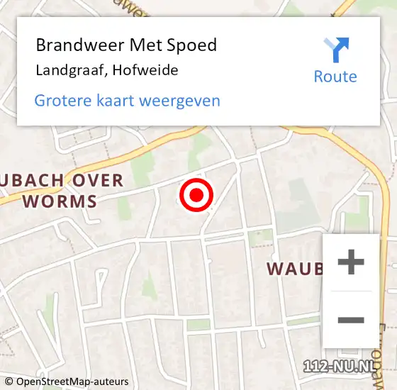 Locatie op kaart van de 112 melding: Brandweer Met Spoed Naar Landgraaf, Hofweide op 3 juli 2017 20:09