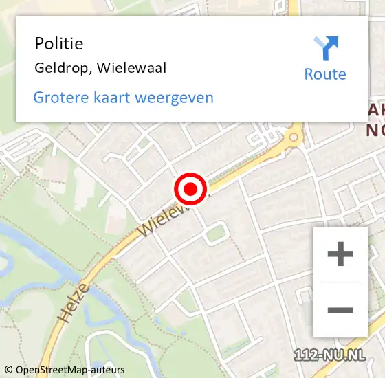 Locatie op kaart van de 112 melding: Politie Geldrop, Wielewaal op 3 juli 2017 20:32