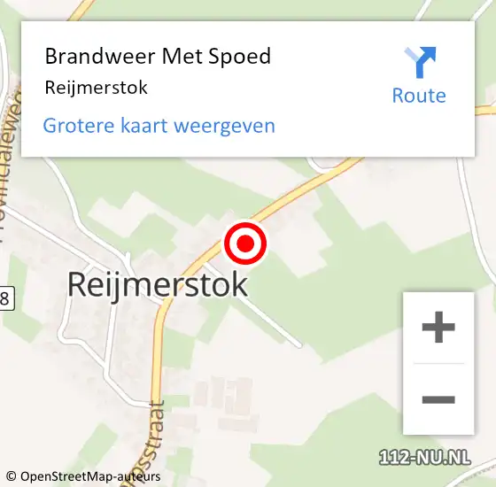 Locatie op kaart van de 112 melding: Brandweer Met Spoed Naar Reijmerstok op 3 juli 2017 21:00