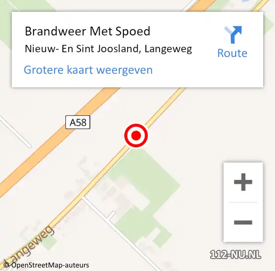 Locatie op kaart van de 112 melding: Brandweer Met Spoed Naar Nieuw- En Sint Joosland, Langeweg op 25 januari 2014 21:48