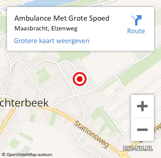 Locatie op kaart van de 112 melding: Ambulance Met Grote Spoed Naar Maasbracht, Elzenweg op 4 juli 2017 00:16