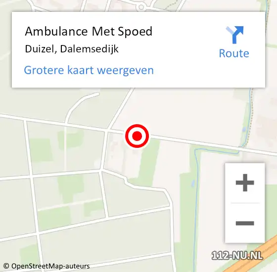 Locatie op kaart van de 112 melding: Ambulance Met Spoed Naar Duizel, Dalemsedijk op 4 juli 2017 03:01