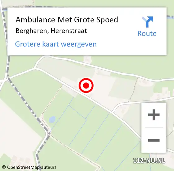 Locatie op kaart van de 112 melding: Ambulance Met Grote Spoed Naar Bergharen, Herenstraat op 4 juli 2017 05:36