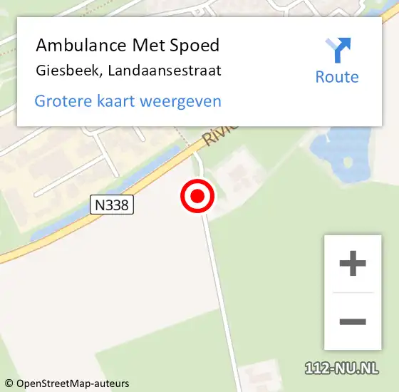 Locatie op kaart van de 112 melding: Ambulance Met Spoed Naar Giesbeek, Landaansestraat op 4 juli 2017 07:45