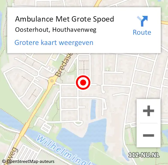 Locatie op kaart van de 112 melding: Ambulance Met Grote Spoed Naar Oosterhout, Houthavenweg op 4 juli 2017 07:52