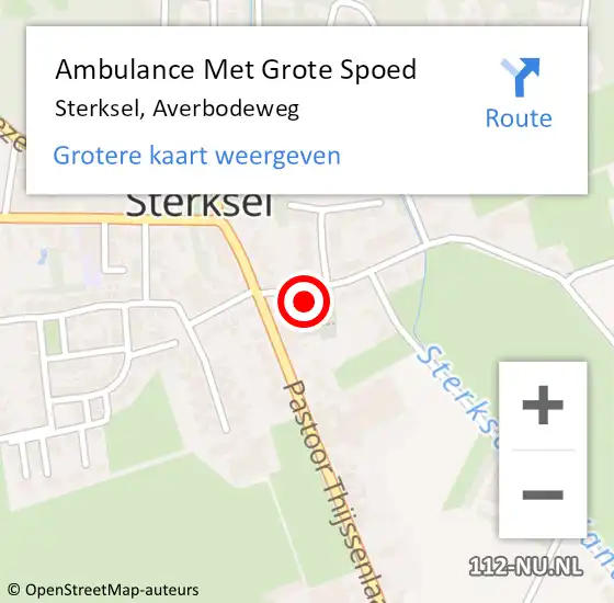 Locatie op kaart van de 112 melding: Ambulance Met Grote Spoed Naar Sterksel, Averbodeweg op 4 juli 2017 08:31