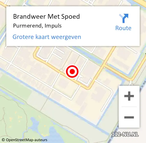 Locatie op kaart van de 112 melding: Brandweer Met Spoed Naar Purmerend, Impuls op 4 juli 2017 09:18