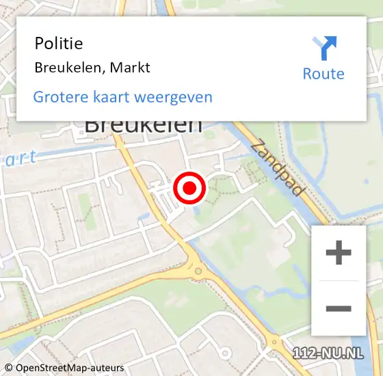 Locatie op kaart van de 112 melding: Politie Breukelen, Markt op 4 juli 2017 10:04