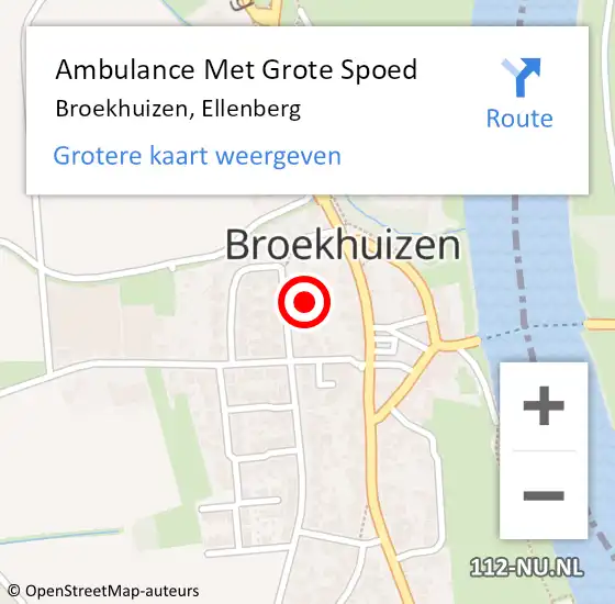 Locatie op kaart van de 112 melding: Ambulance Met Grote Spoed Naar Broekhuizen, Ellenberg op 25 januari 2014 22:31