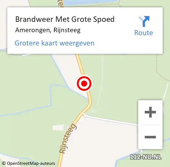 Locatie op kaart van de 112 melding: Brandweer Met Grote Spoed Naar Amerongen, Rijnsteeg op 4 juli 2017 11:46