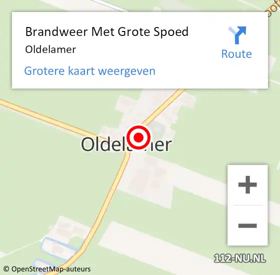 Locatie op kaart van de 112 melding: Brandweer Met Grote Spoed Naar Oldelamer op 4 juli 2017 13:22