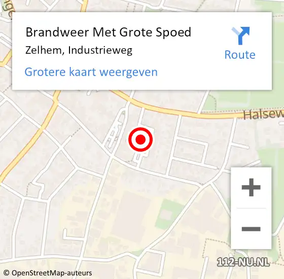 Locatie op kaart van de 112 melding: Brandweer Met Grote Spoed Naar Zelhem, Industrieweg op 4 juli 2017 13:34