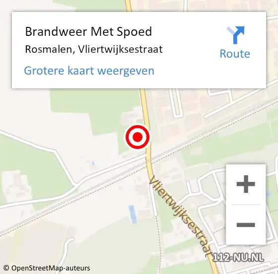 Locatie op kaart van de 112 melding: Brandweer Met Spoed Naar Rosmalen, Vliertwijksestraat op 4 juli 2017 13:49