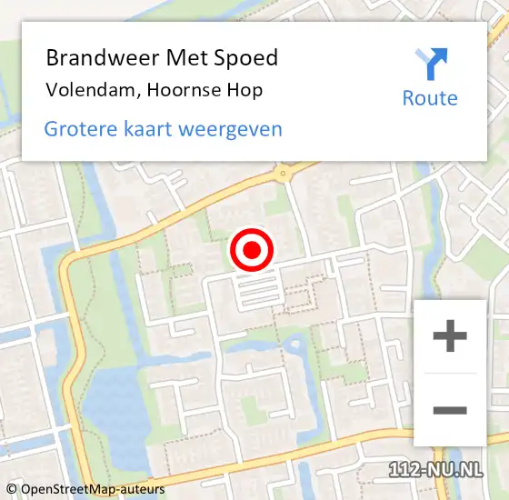 Locatie op kaart van de 112 melding: Brandweer Met Spoed Naar Volendam, Hoornse Hop op 4 juli 2017 14:35