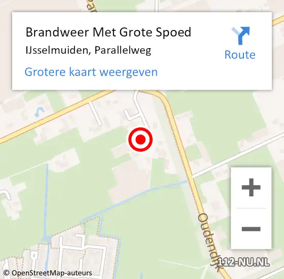 Locatie op kaart van de 112 melding: Brandweer Met Grote Spoed Naar IJsselmuiden, Parallelweg op 4 juli 2017 16:58