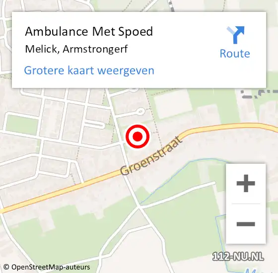 Locatie op kaart van de 112 melding: Ambulance Met Spoed Naar Melick, Armstrongerf op 4 juli 2017 17:47