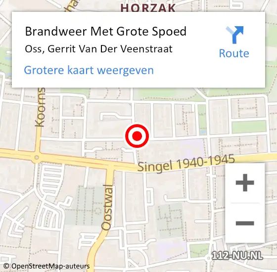 Locatie op kaart van de 112 melding: Brandweer Met Grote Spoed Naar Oss, Gerrit Van Der Veenstraat op 4 juli 2017 18:14