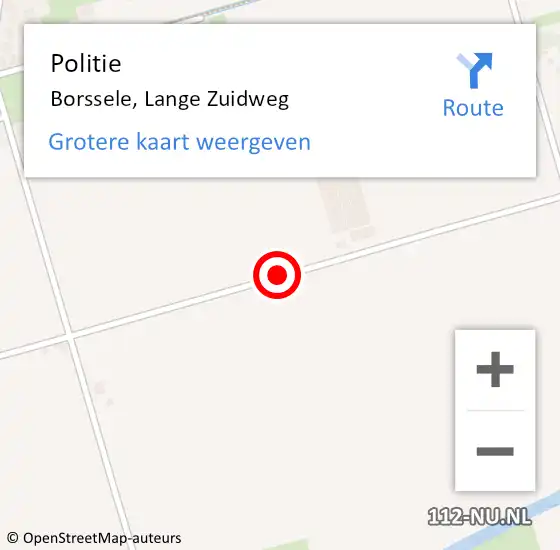 Locatie op kaart van de 112 melding: Politie Borssele, Lange Zuidweg op 4 juli 2017 19:08