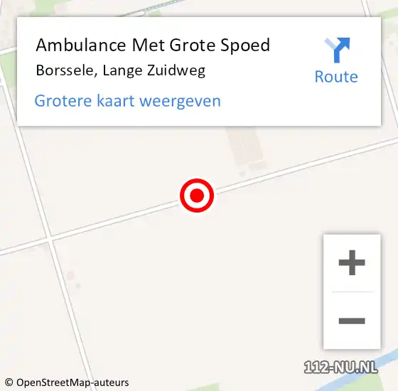 Locatie op kaart van de 112 melding: Ambulance Met Grote Spoed Naar Borssele, Lange Zuidweg op 4 juli 2017 19:14