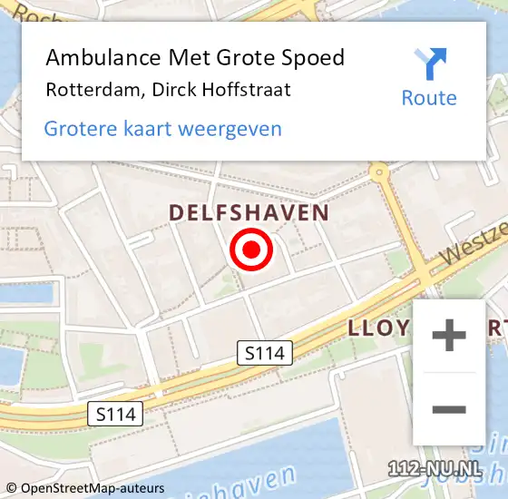 Locatie op kaart van de 112 melding: Ambulance Met Grote Spoed Naar Rotterdam, Kerkepad op 4 juli 2017 19:58