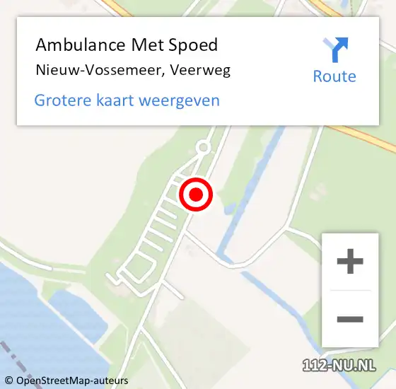 Locatie op kaart van de 112 melding: Ambulance Met Spoed Naar Nieuw-Vossemeer, Veerweg op 4 juli 2017 20:03