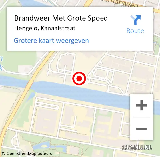 Locatie op kaart van de 112 melding: Brandweer Met Grote Spoed Naar Hengelo, Kanaalstraat op 25 januari 2014 23:45