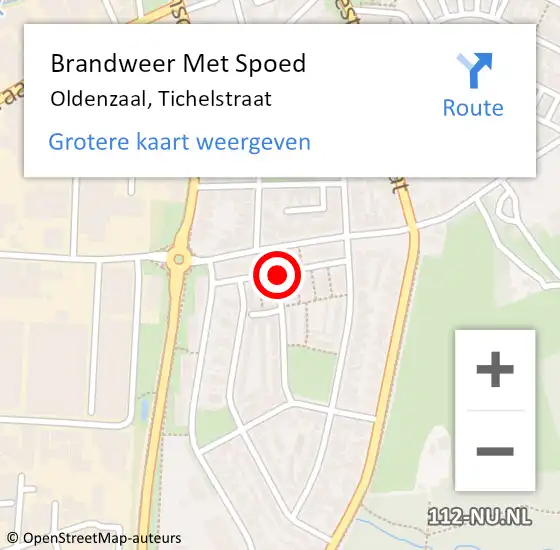 Locatie op kaart van de 112 melding: Brandweer Met Spoed Naar Oldenzaal, Tichelstraat op 4 juli 2017 20:16