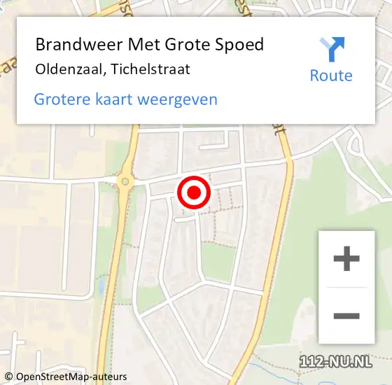 Locatie op kaart van de 112 melding: Brandweer Met Grote Spoed Naar Oldenzaal, Tichelstraat op 4 juli 2017 20:18