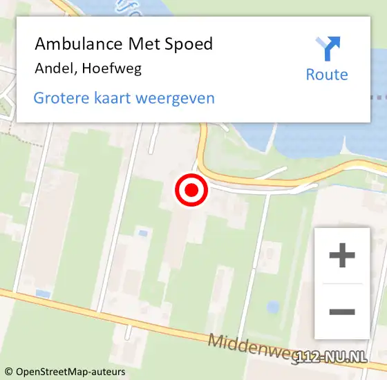 Locatie op kaart van de 112 melding: Ambulance Met Spoed Naar Andel, Hoefweg op 25 januari 2014 23:46